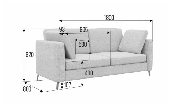 Brasco Диван двухместный BRS-2 1800*800*840