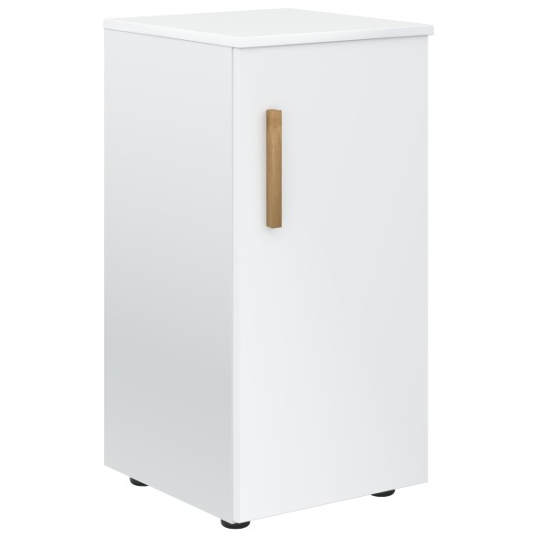 Шкаф колонка с глухой малой дверью (R) и топом FLC 40.1(R) Белый премиум/Дуб Гамильтон 404х429х818