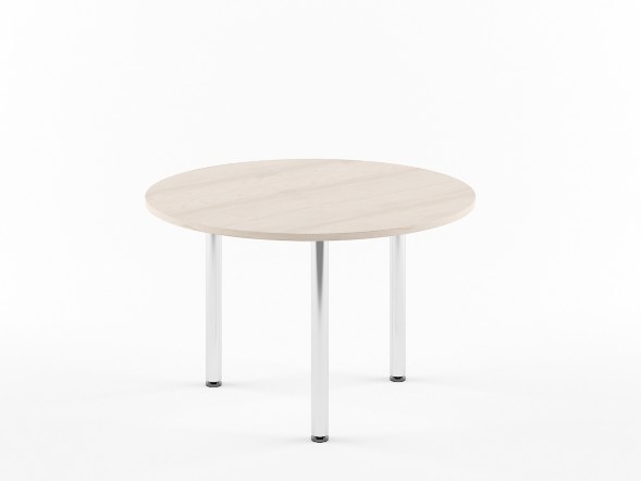 Конференц - стол круглый XRT 120 Бук Тиара/Алюминий 1200хх750 XTEN