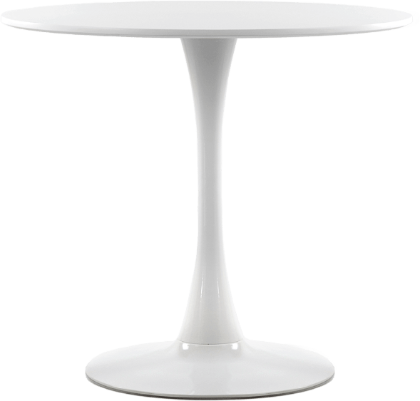 Стол Barneo T-3 Tulip style, MDF, H-75cm - круг диаметр 90см, RAL9003 белый, каркас RAL9003 белый