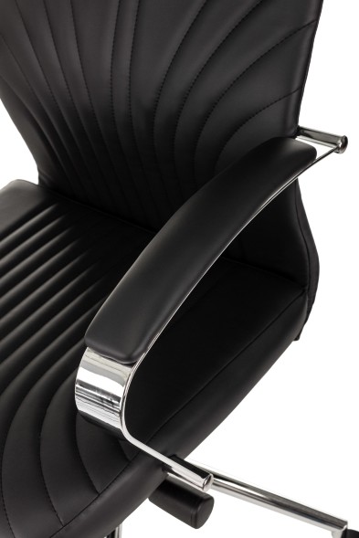 Кресло руководителя Бюрократ CH-610SL-Lux черный эко.кожа крестов. металл хром