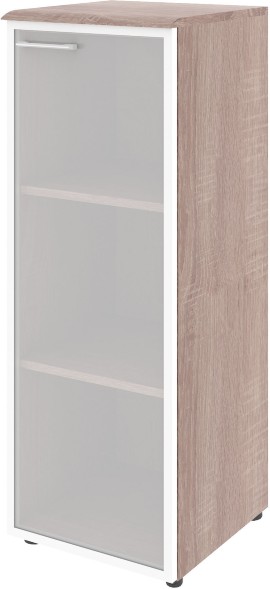 Шкаф колонка с стеклянной дверью в алюминиевой раме (R) и топом WMC 42.7(R) Дуб Сонома 432х432х1184 WAVE